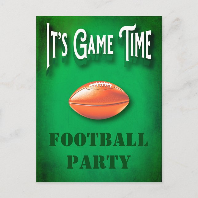 Football Game Watch Party Invitation Postcard (Front)