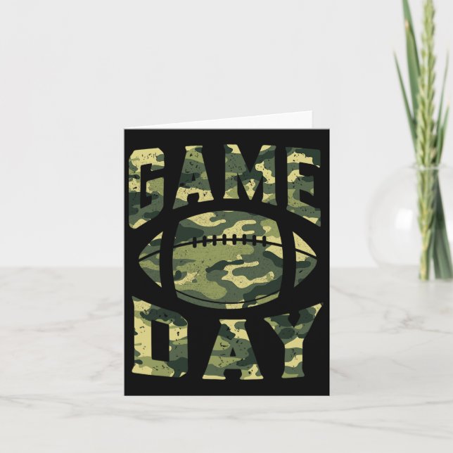 Football Gameday Game Day Camo Flag Patriotic Usa  Card (Front)