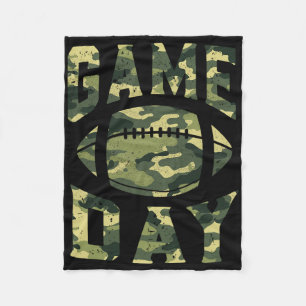 Football Gameday Game Day Camo Flag Patriotic Usa Fleece Blanket