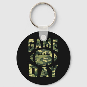 Football Gameday Game Day Camo Flag Patriotic Usa Key Ring