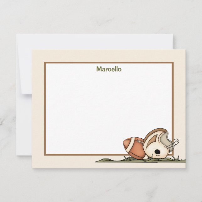 Football Gear Flat Stationery Card (Front)