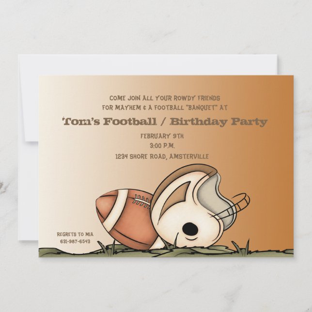 Football Gear - Party Invitation (Front)