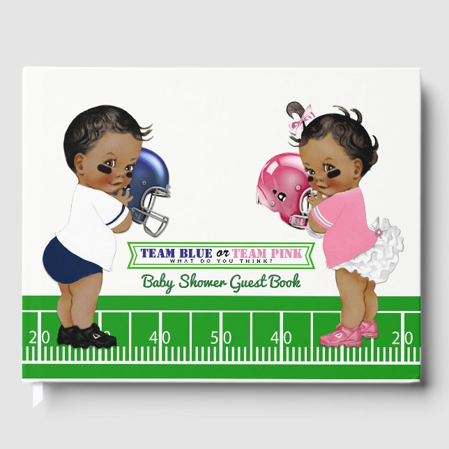 Football Gender Reveal Baby Shower Guest Book (Front)