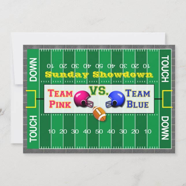 Football Gender Reveal Baby Shower Invitation (Front)