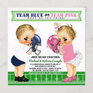 Football Gender Reveal Baby Shower Invitations