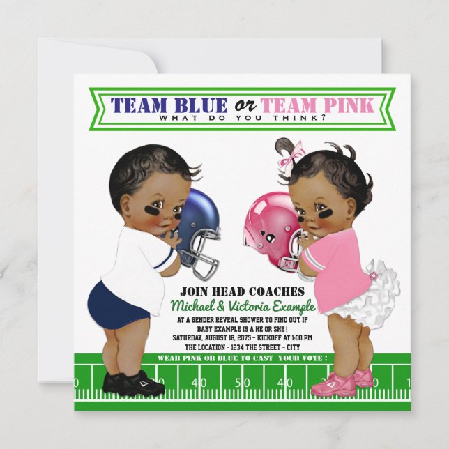 Football Gender Reveal Baby Shower Invitations (Front)
