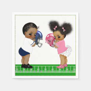 Football Gender Reveal Baby Shower Paper Napkins
