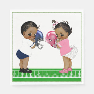Football Gender Reveal Baby Shower Paper Napkins