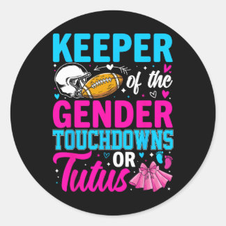 Football Gender Reveal Decorations Ba  Classic Round Sticker