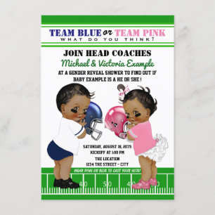 Football Gender Reveal Ethnic Shower Invitations