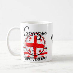 Football Georgia Flag, Vintage Georgian Flag Coffee Mug