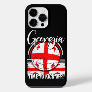 Football Georgia Flag, White Red Retro Flag iPhone 14 Pro Max Case