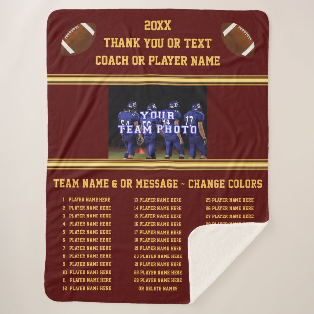 Football Gifts for Seniors, Football Coach Gifts,  Sherpa Blanket (Front)