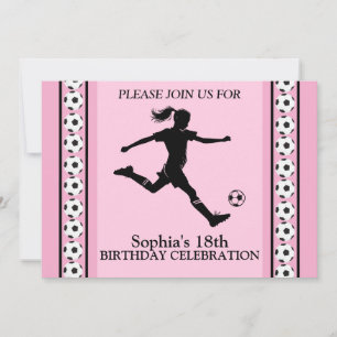 Football Girl Birthday Party, Football Player Inv Invitation
