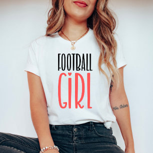Football Girl Bold Pink Text Sports T-Shirt