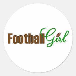 Football Girl Classic Round Sticker
