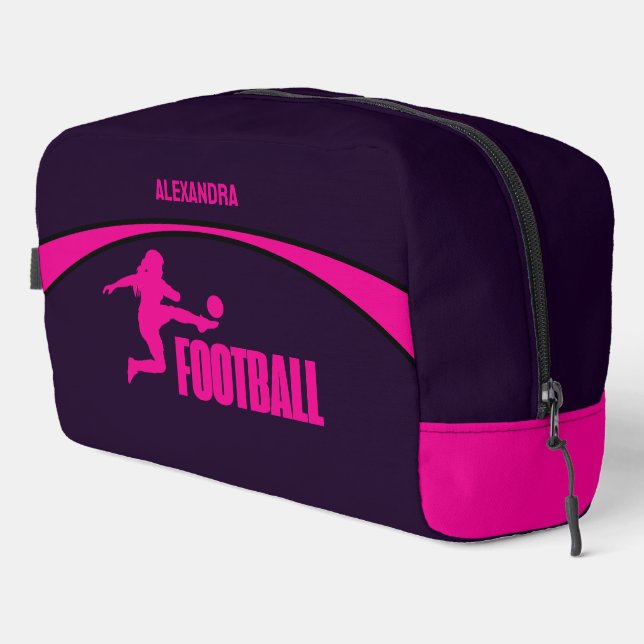 Football Girl Player, Team, Birthday Girl Gift     Dopp Kit (Right Corner)