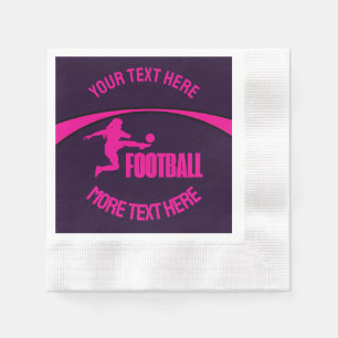 Football Girl Player, Team, Birthday Girl Gift     Napkin