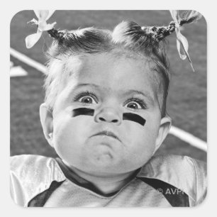 Football Girl Square Sticker