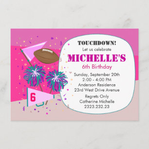 Football Girl's Children's Party Invitation
