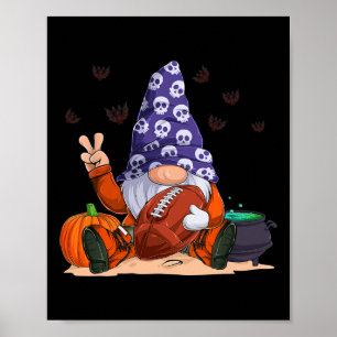 Football Gnome Halloween Spooky Season Boys Kids C Poster