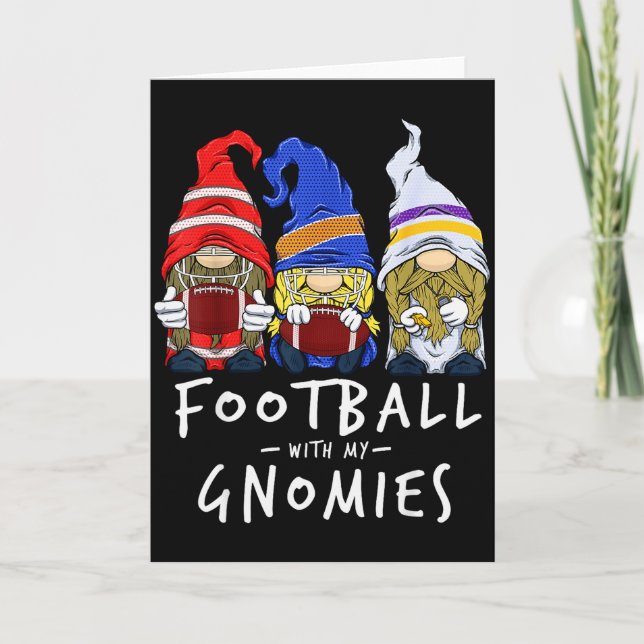 Football Gnomes Football With My Gnomies For Boys  Card (Front)