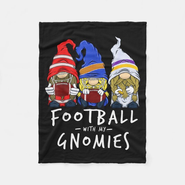 Football Gnomes Football With My Gnomies For Boys  Fleece Blanket (Front)