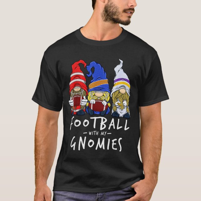 Football Gnomes Football With My Gnomies For Boys  T-Shirt (Front)