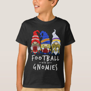 Football Gnomes Football With My Gnomies For Boys T-Shirt