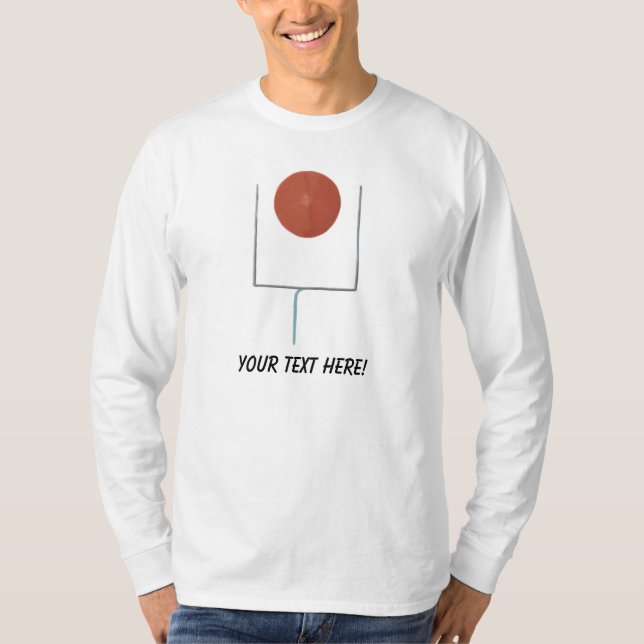 Football going through goal posts on tshirts (Front)