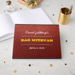 Football Gold Bar Mitzvah Guest Book