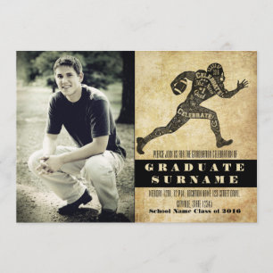 Football Graduation Celebration Invitation