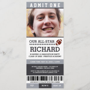 Football Graduation Party Invites
