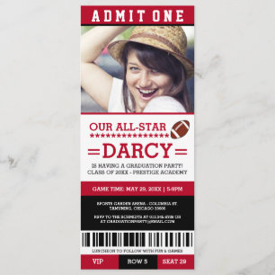 Football Graduation Party Invites