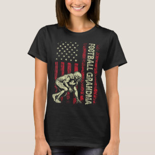 Football Grandma Aamerican Flag Patriotic Mothers T-Shirt