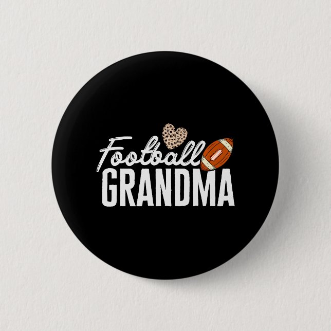 Football Grandma Football Player Leopard Football 6 Cm Round Badge (Front)