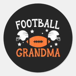 Football Grandma Grandmother Granny Grandparents Classic Round Sticker