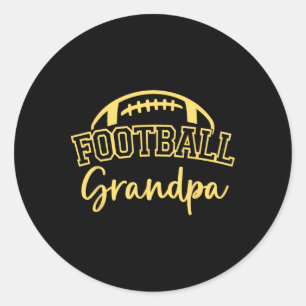 Football Grandpa Matching Family Football  Classic Round Sticker