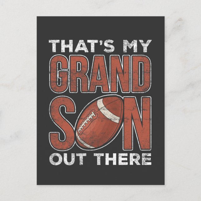 Football Grandparents Football Player Grandson Postcard (Front)