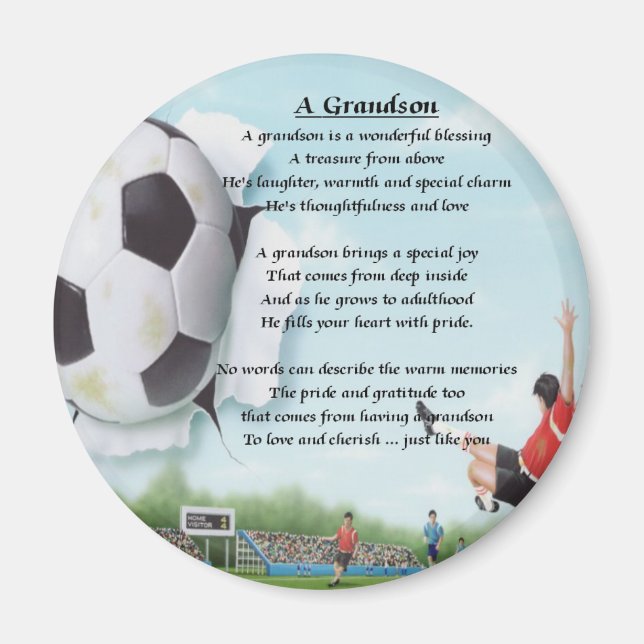 Football   Grandson Poem Magnet (Front)