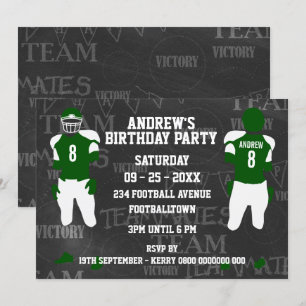 Football Grid Iron Birthday Party Invitation