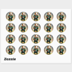 Football Guinea Pig, Classic Round Sticker