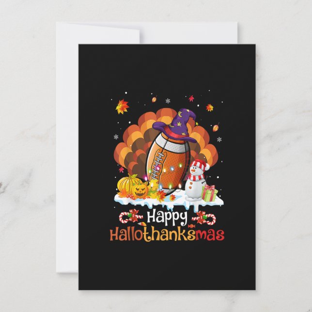 Football Halloween Christmas Thanksgiving Hallotha Invitation (Front)