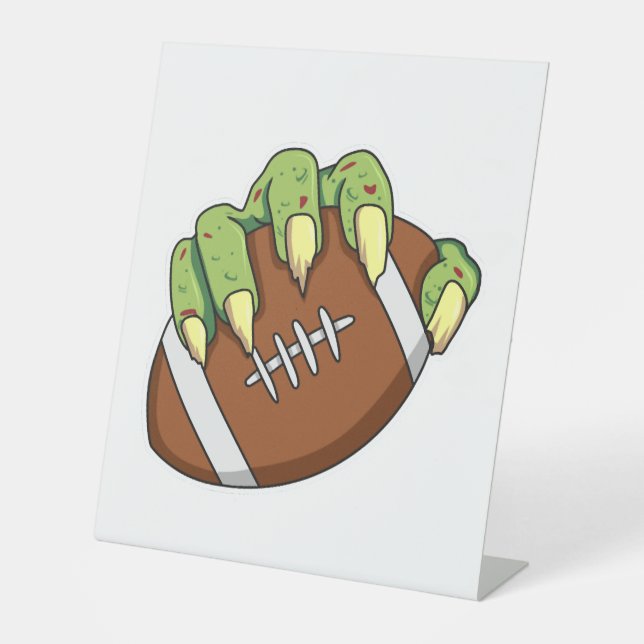 Football Halloween Design for a Football Fan Pedestal Sign (Front)