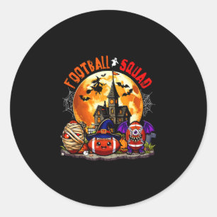 Football halloween squad three horror equipment classic round sticker
