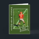 Football - Happy Birthday Great Grandson Card<br><div class="desc">Let your great grandson know you're his #1 fan with this birthday card featuring a painting of a football quarterback dressed out in red.</div>