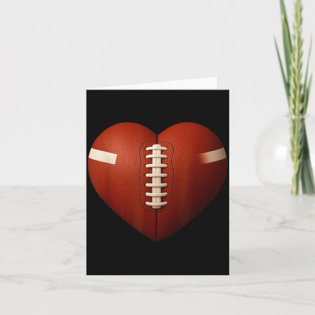 Football Heart Shape American Football Valentines  Card (Front)