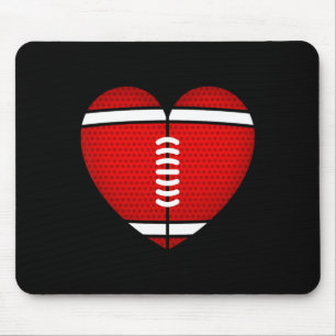 Football Heart Valentine's Day For Boys Girls Kids Mouse Mat