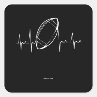 Football Heartbeat, Pulse Design Square Sticker