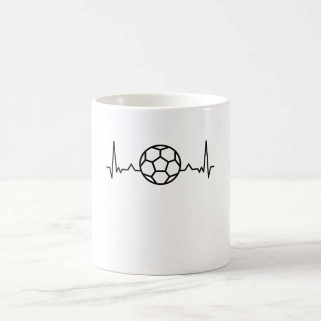 Football Heartbeat Soccer Sports Gifts Coffee Mug (Center)